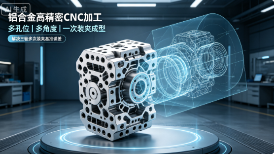 工业机器人铝合金零件CNC加工｜解决多孔多角度多次装夹基准误差问题